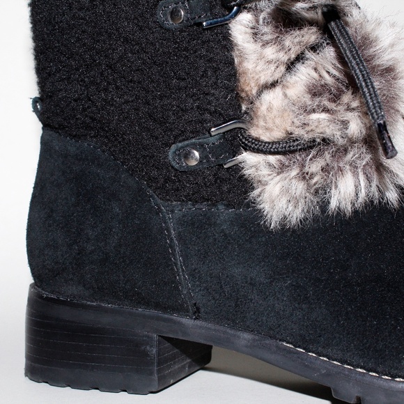 Talbots Tish Faux-Fur Ankle Boots in Black - Picture 12 of 15